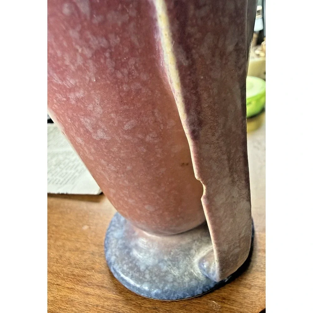 Roseville Baneda Pink 1932 Vintage Art Deco Pottery‎ Ceramic Handled Vase 604-7